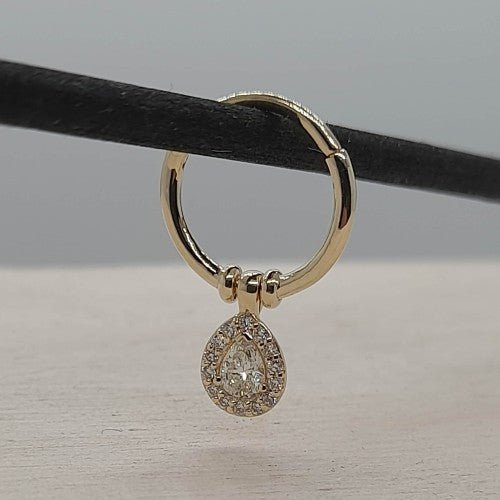 Pear White Diamonds Piercing